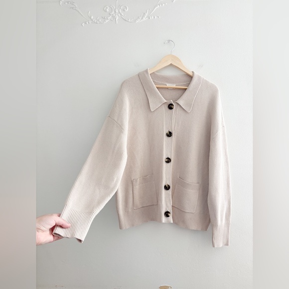 Caslon Ribbed Collared Sweater - Picture 7 of 8